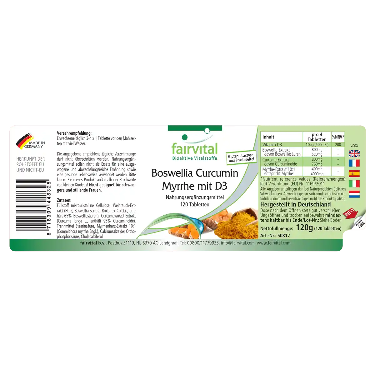 Boswellia Curcumine Mirre met D3 Boswellia Curcumine Mirre met D3