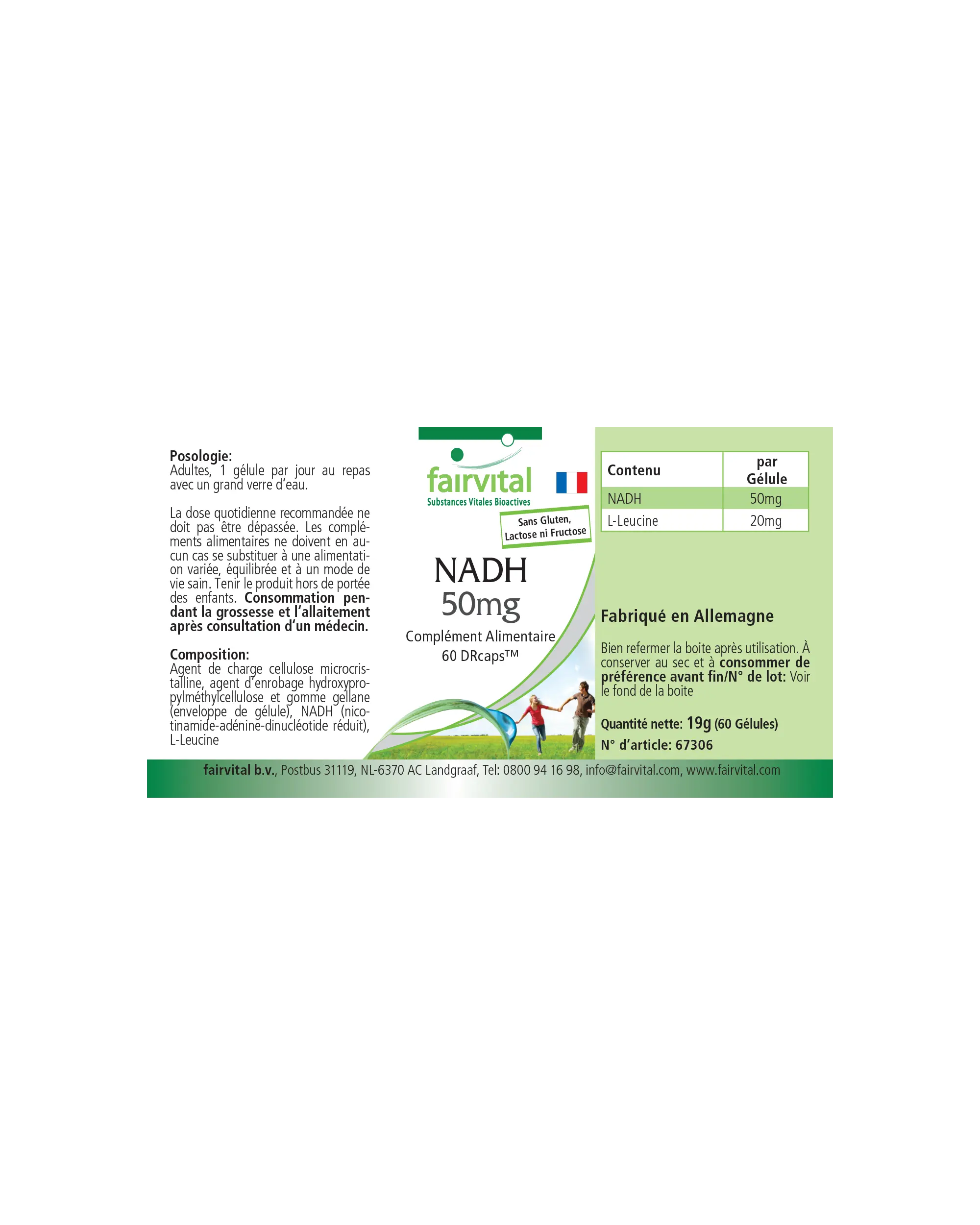 NADH 50mg - 60 Capsules - Vertraagde afgifte