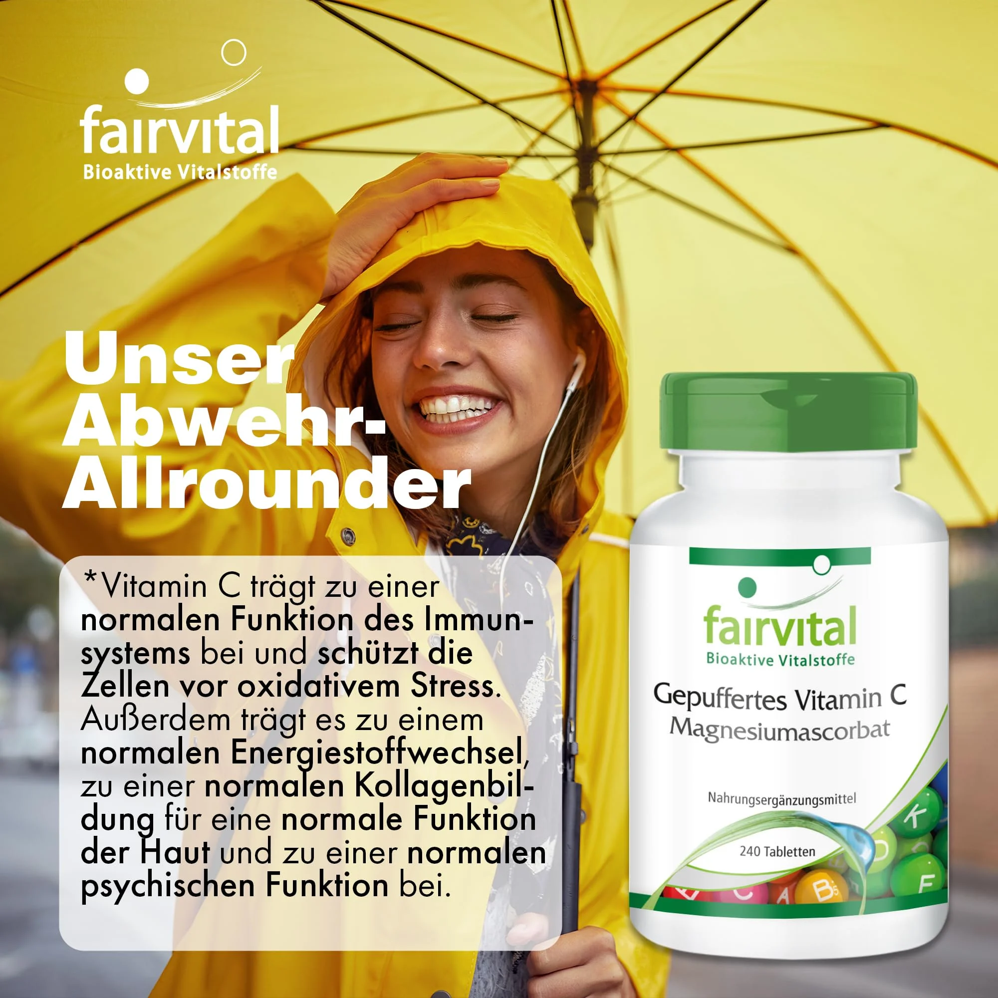 Gebufferde vitamine C als magnesiumascorbaat - 240 tabletten