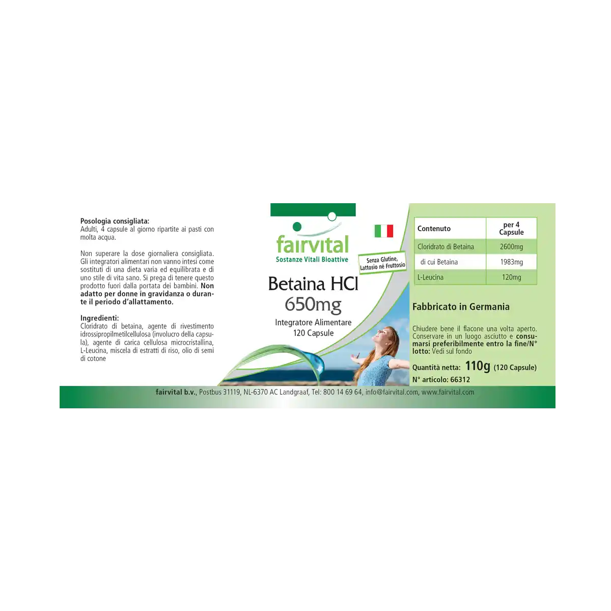 Betaína HCL 650mg Betaína HCL 650mg