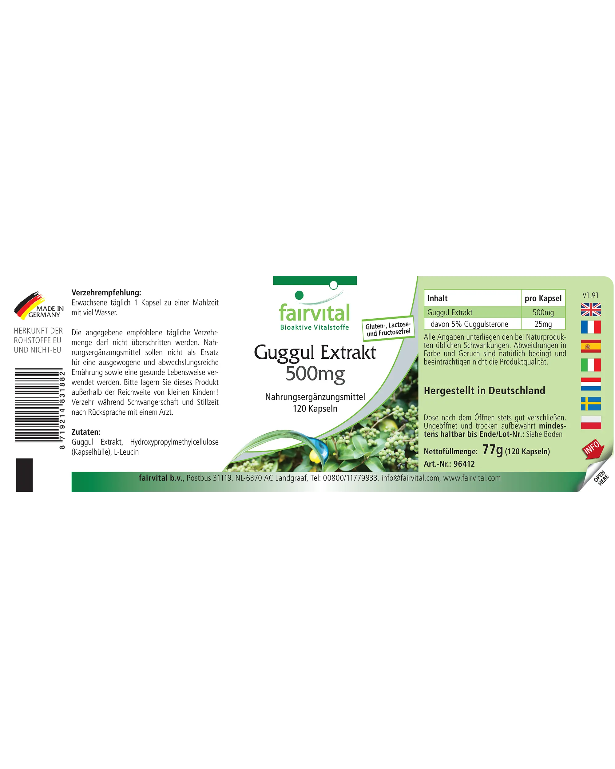 Guggul extract 500mg - 120 Capsules - Vegan | Fairvital