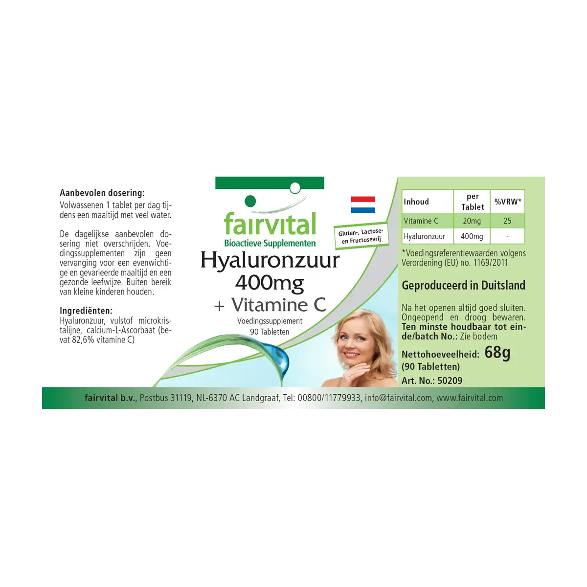 Hyaluronic Acid 400mg + Vitamin C - 90 Tablets Hyaluronic Acid 400mg + Vitamin C - 90 Tablets