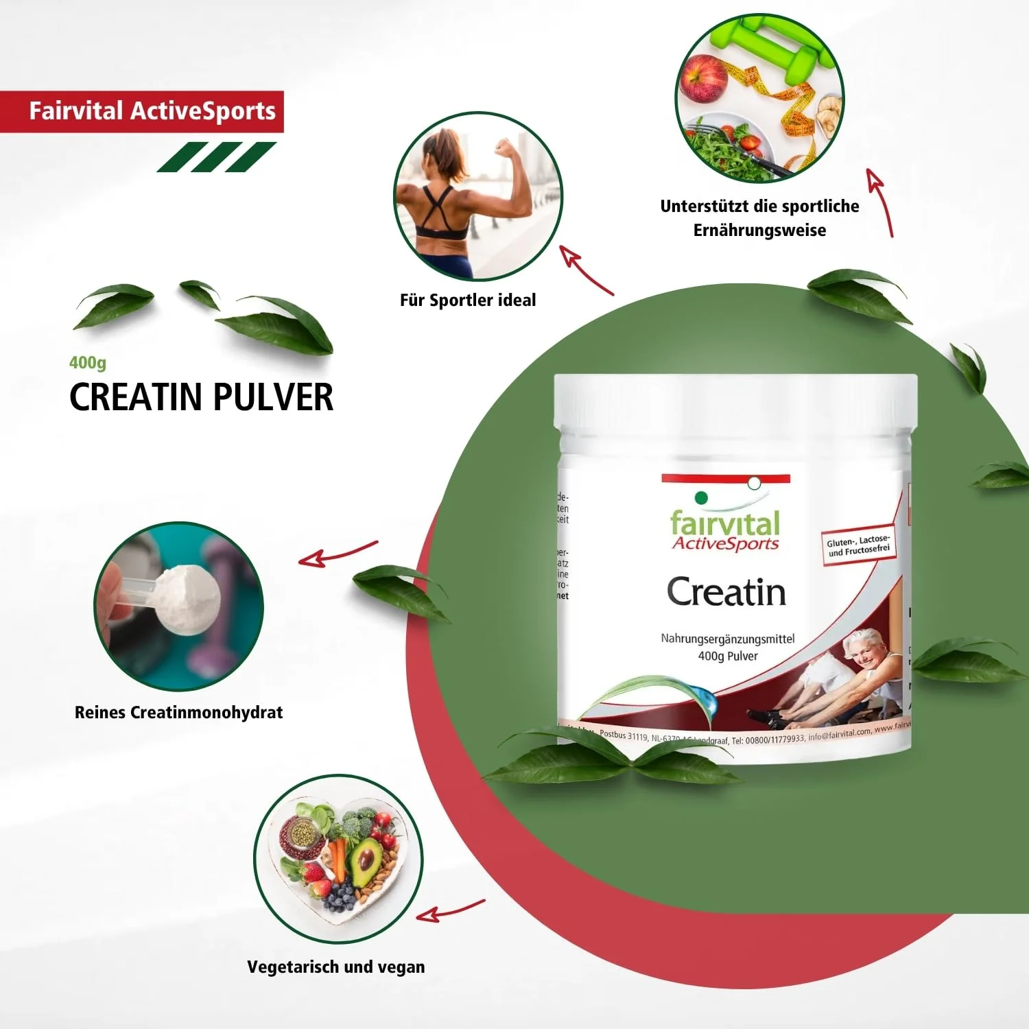 Polvere di creatina pura 400 g