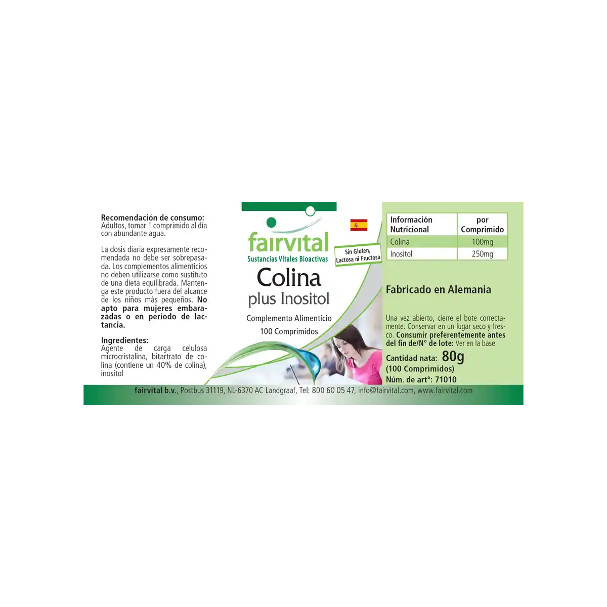Colina e Inositol - 100 Comprimidos
