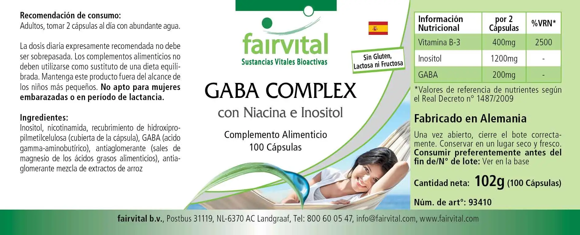 Complesso di GABA con niacina e inositolo – 100 capsule