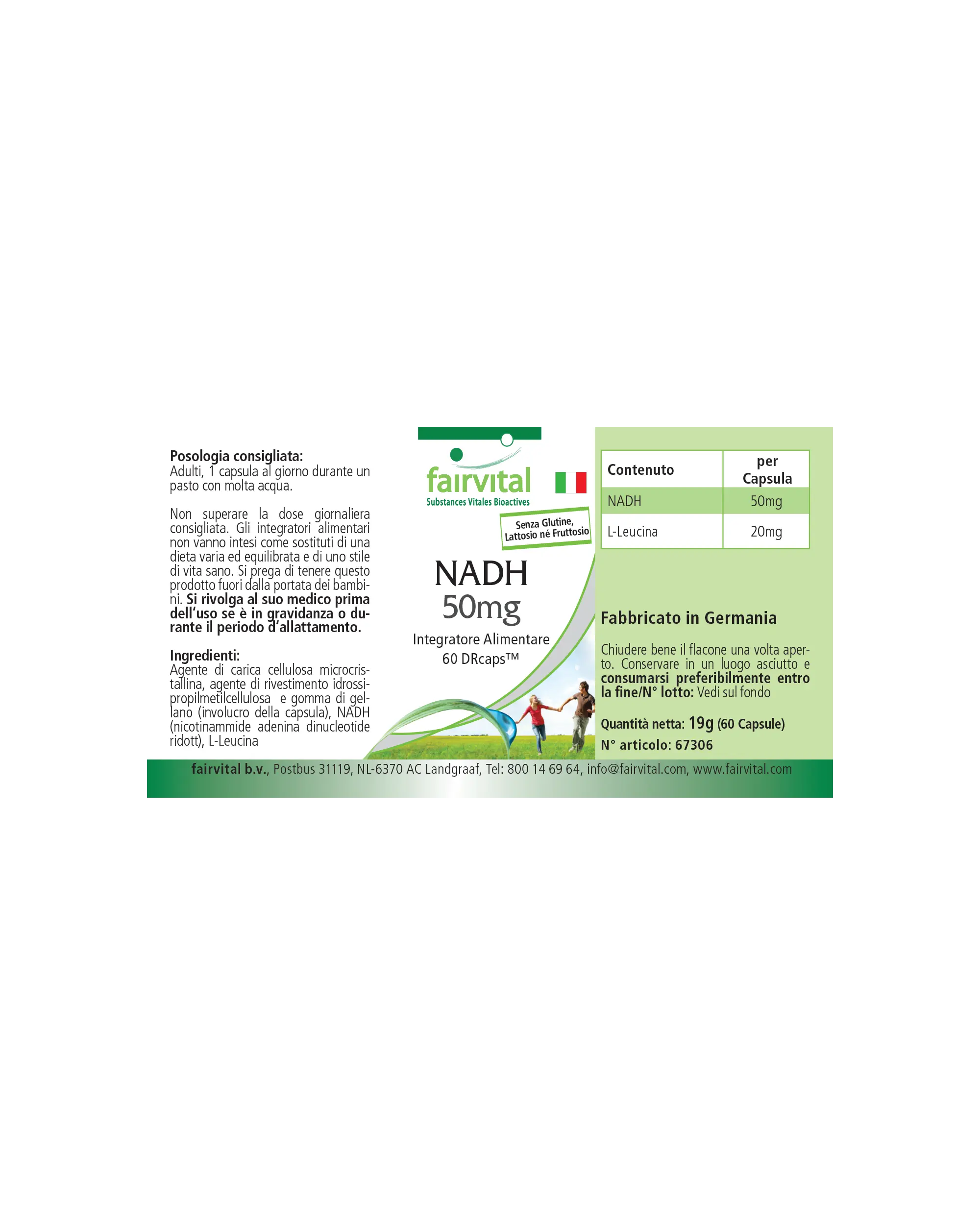 NADH 50mg - 60 Capsules - Vertraagde afgifte