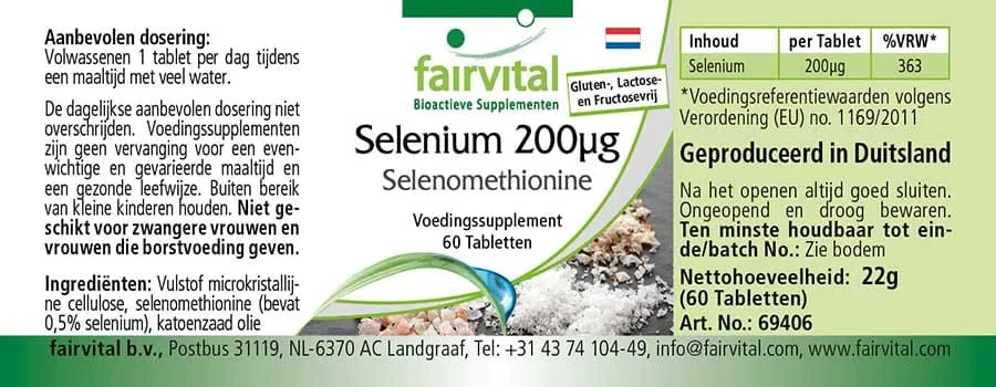 Selenio 200µg de Selenometionina - 60 Comprimidos