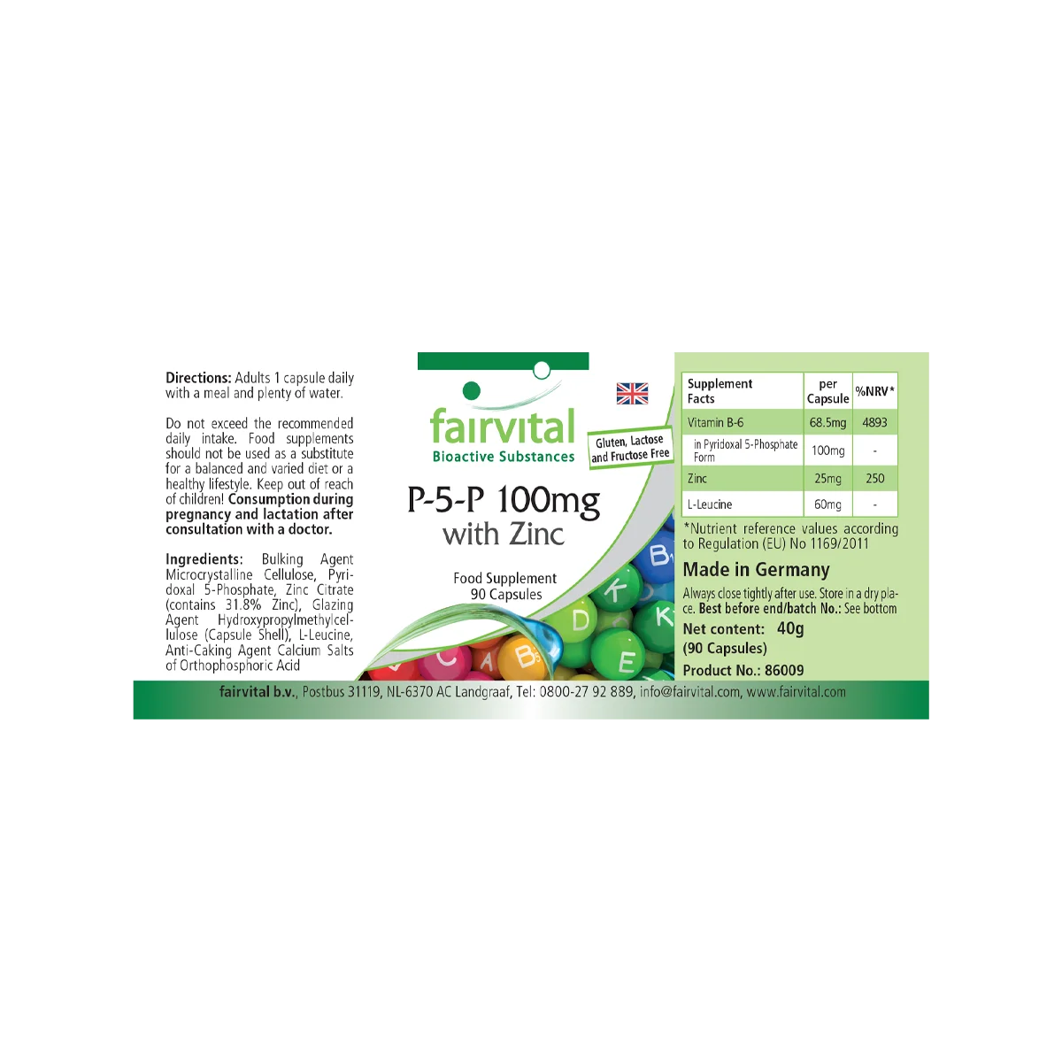 P-5-P 100mg met zink - actieve vitamine B6 - 90 capsules P-5-P 100mg met zink - actieve vitamine B6 - 90 capsules
