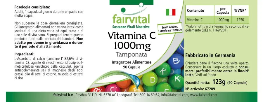 Vitamine C 1000mg tamponnée - 90 gélules Vitamine C 1000mg tamponnée - 90 gélules