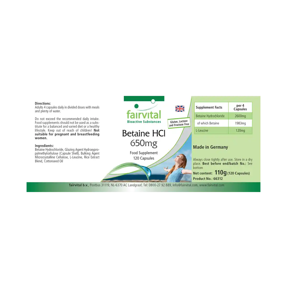 Betaína HCL 650mg Betaína HCL 650mg