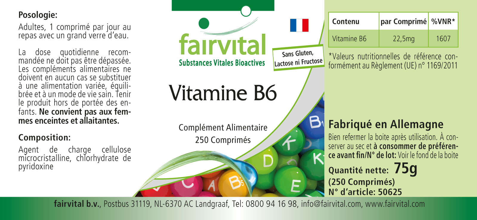 Vitamin B6 - 250 Tablets