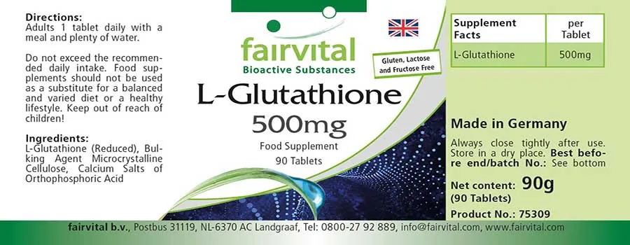 L-Glutathione 500mg – 90 Tablets L-Glutathione 500mg – 90 Tablets