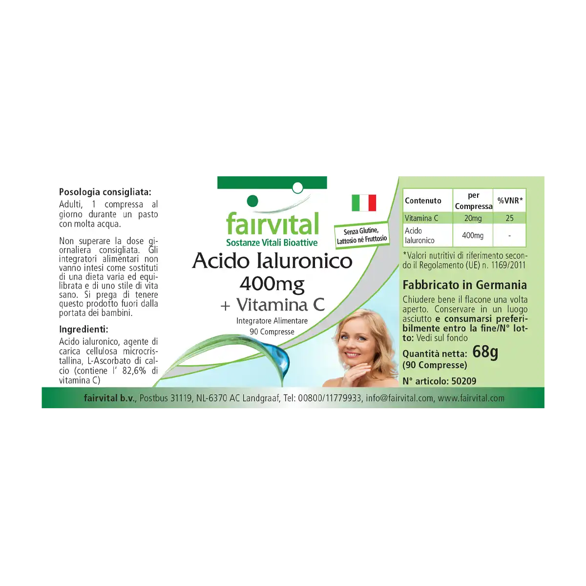 Hyaluronic Acid 400mg + Vitamin C - 90 Tablets Hyaluronic Acid 400mg + Vitamin C - 90 Tablets