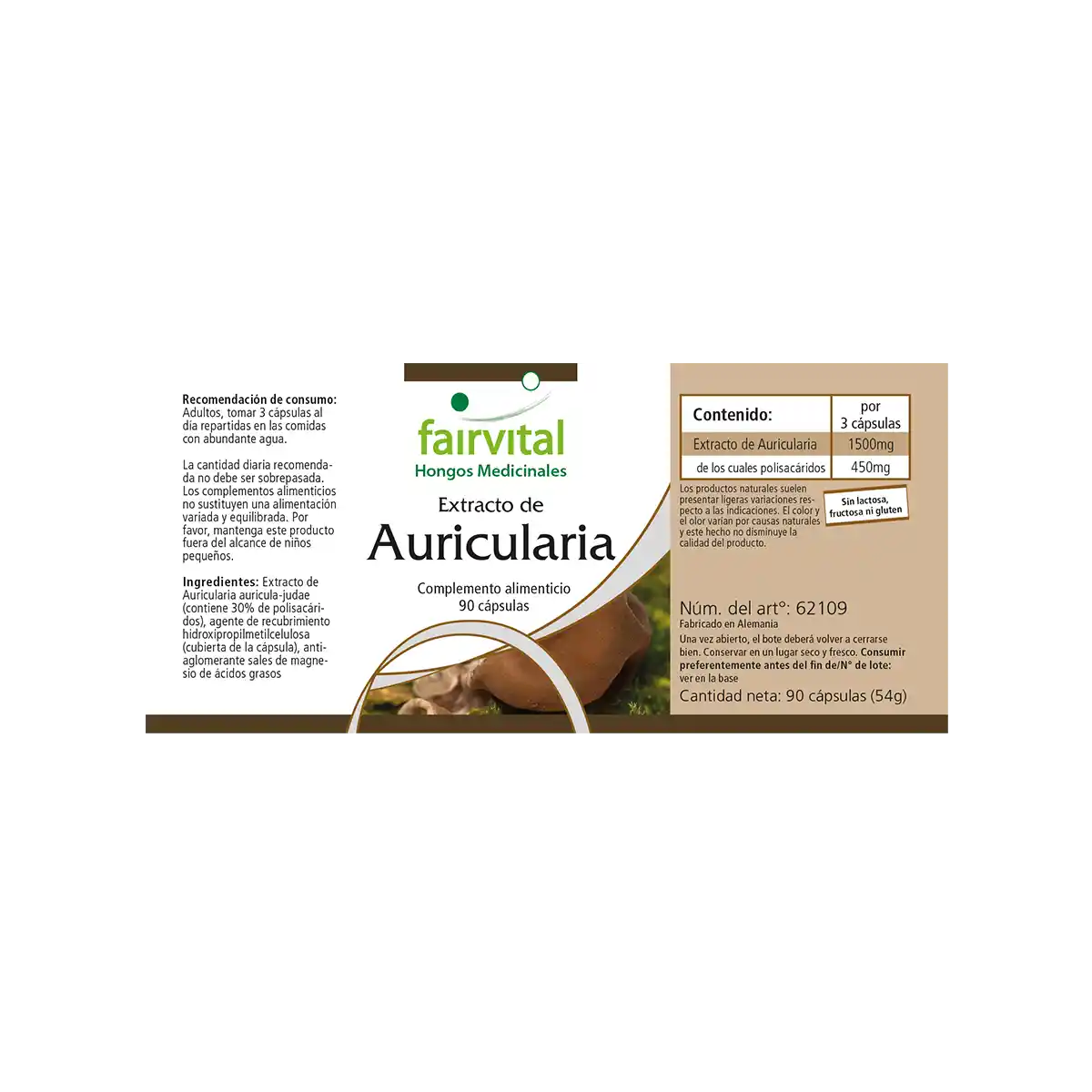 Auricularia extract - 90 capsules