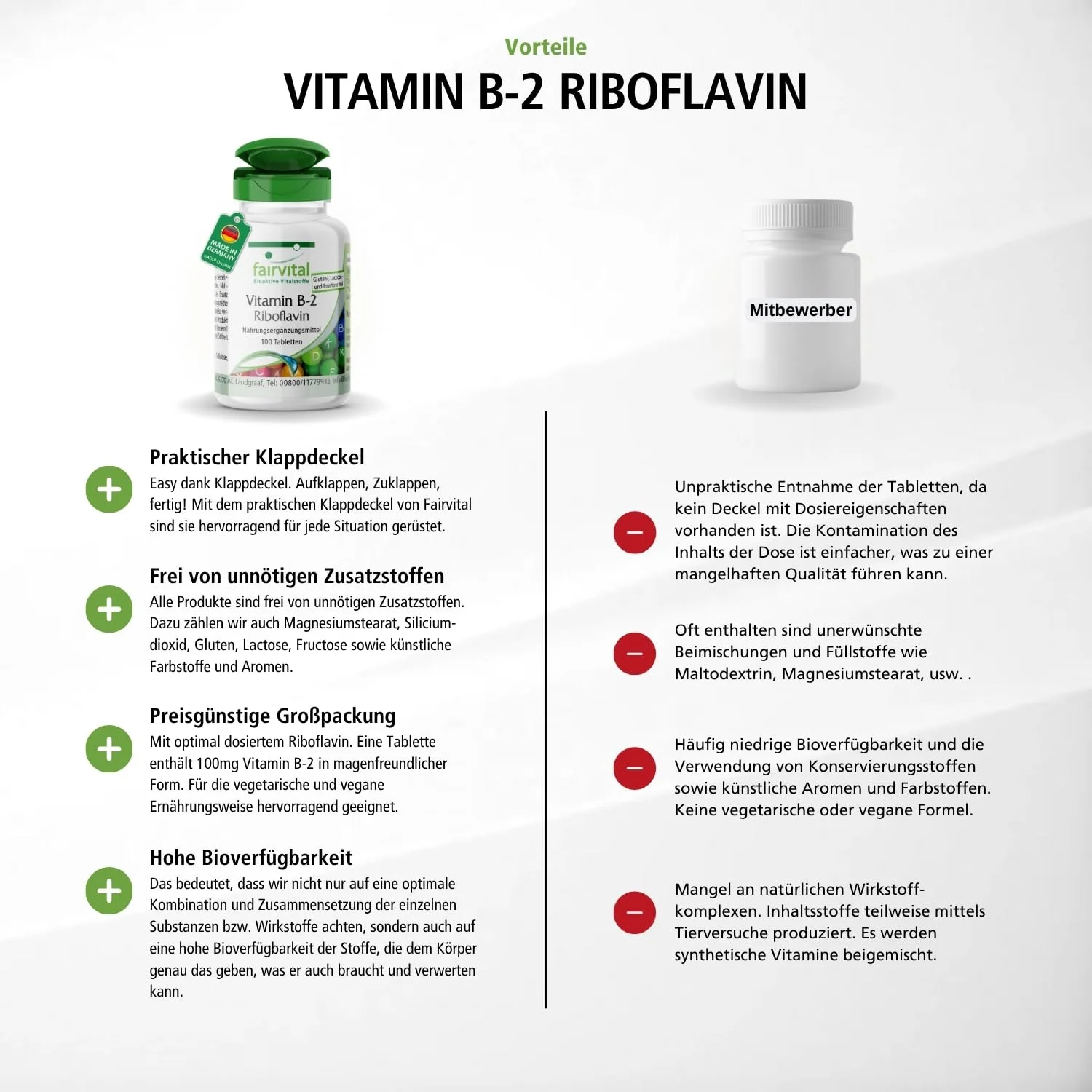 Vitamine B-2 Riboflavine - 100 tabletten - gemakkelijk te slikken