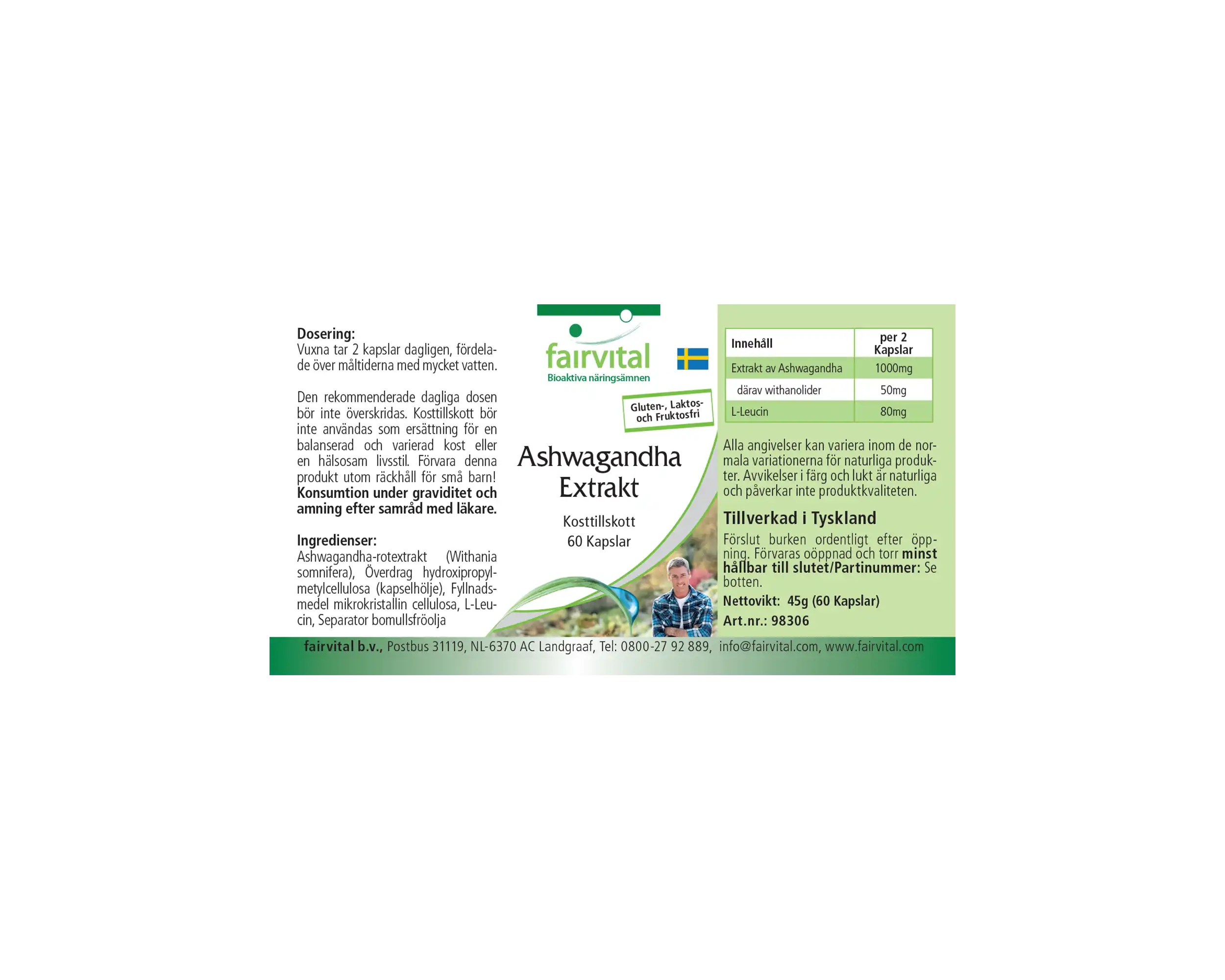 Ashwagandha-extract 500mg - 60 capsules Ashwagandha-extract 500mg - 60 capsules