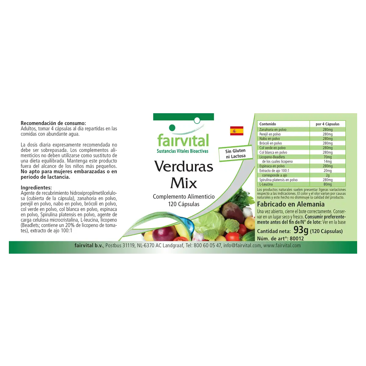Verduras Mix - 120 Cápsulas
