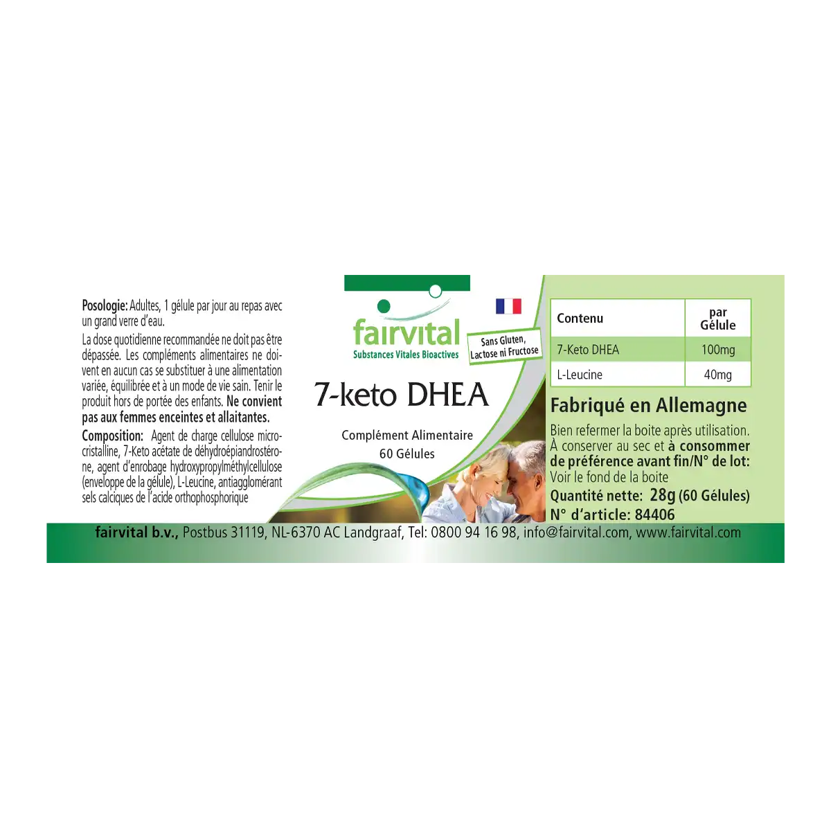 7-Keto DHEA - Hochdosiert und Vegan - 60 Kapseln | Fairvital 7-Keto DHEA - Hochdosiert und Vegan - 60 Kapseln | Fairvital