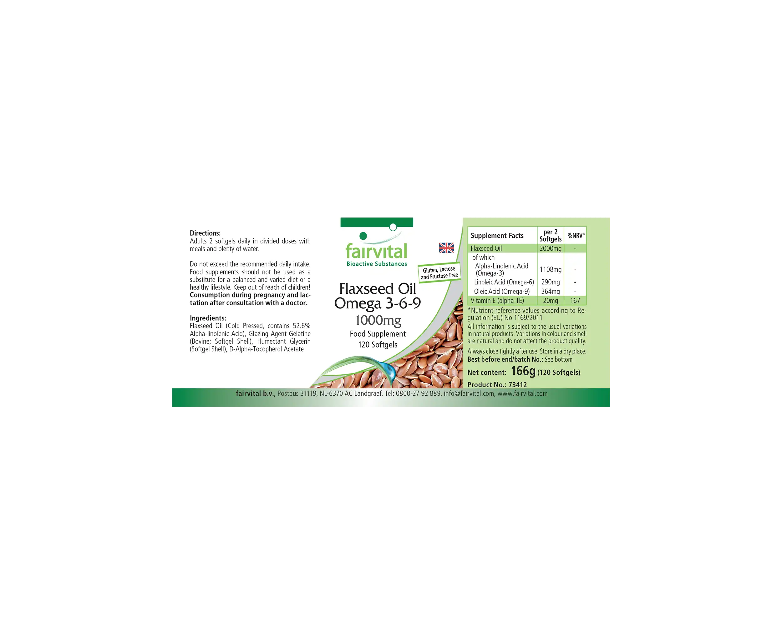 Huile de lin - riche en omégas 3, 6 et 9 - 120 softgels