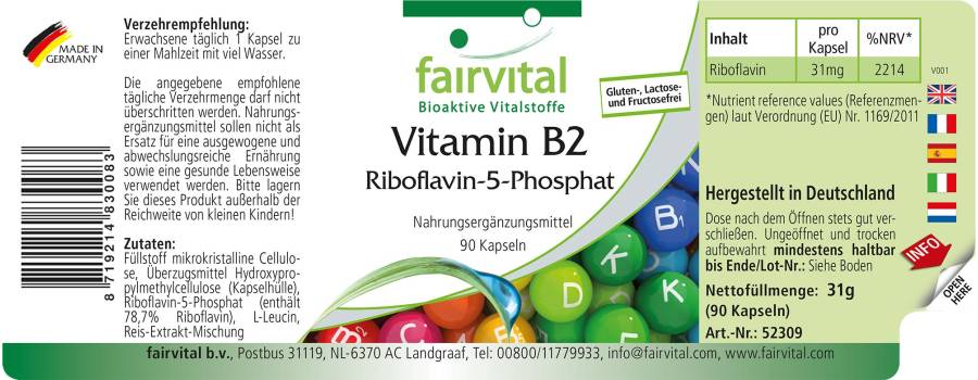 Riboflavina-5-Fosfato - 90 Cápsulas Riboflavina-5-Fosfato - 90 Cápsulas