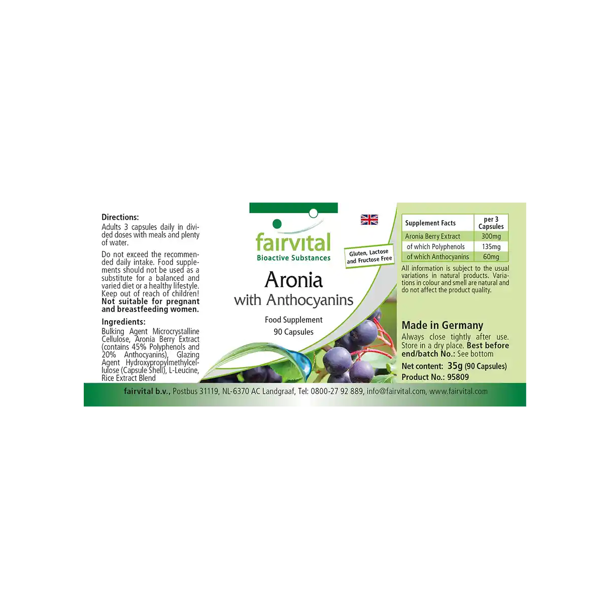 Aronia capsules with anthocyanins - 90 capsules Aronia capsules with anthocyanins - 90 capsules