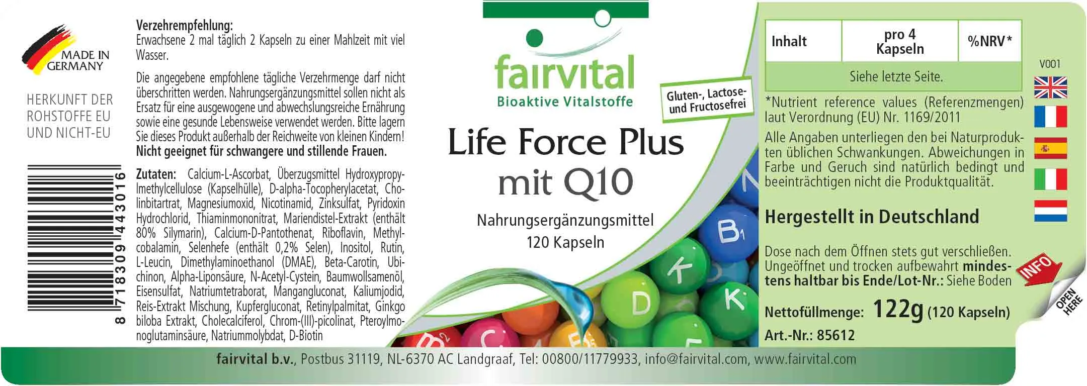 Life Force Plus con Q10 - 120 Cápsulas