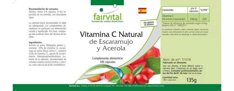 Vitamina C naturale di Acerola - 180 capsule