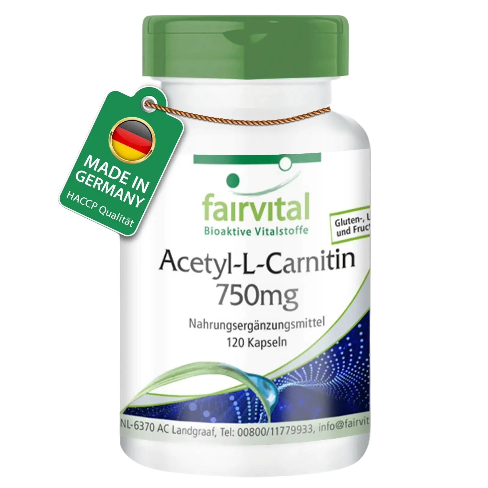 Acetyl-L-Carnitin 750mg - 120 Kapseln - Hochdosiert und Vegan | Fairvital Acetyl-L-Carnitin 750mg - 120 Kapseln - Hochdosiert und Vegan | Fairvital