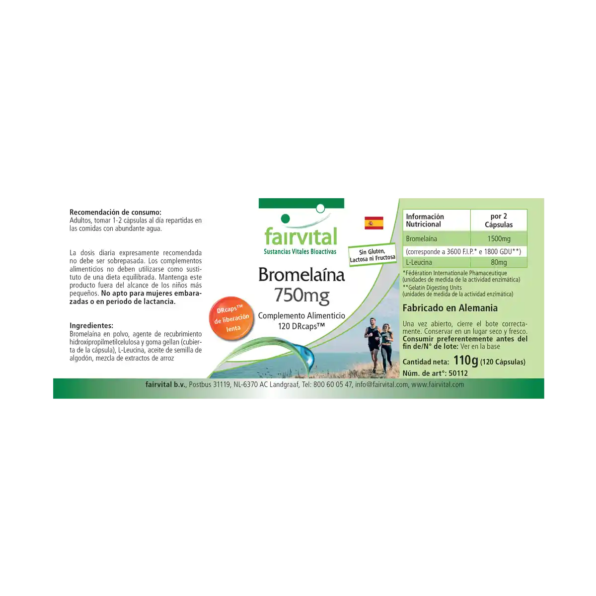 Bromelain 750mg - 120 DRCaps™ - Ananasenzym - Hochdosiert und Vegan | Fairvital Bromelain 750mg - 120 DRCaps™ - Ananasenzym - Hochdosiert und Vegan | Fairvital