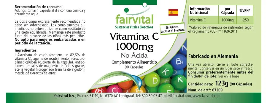 Vitamine C 1000mg tamponnée - 90 gélules Vitamine C 1000mg tamponnée - 90 gélules