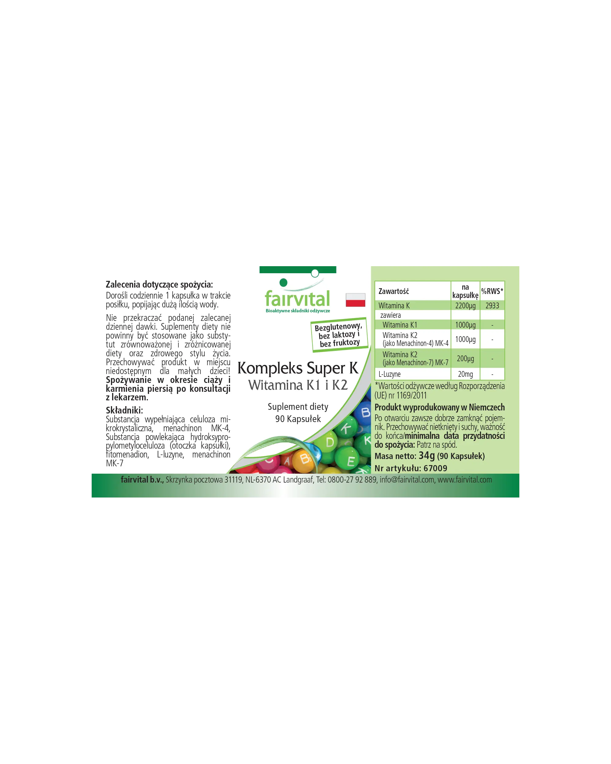 Complejo Super K - Vitamina K1 y K2 - 90 Cápsulas