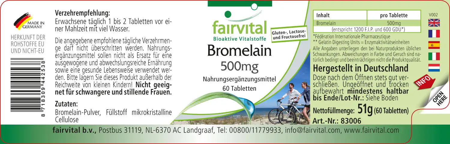 Bromelaïne 500mg - 60 tabletten Bromelaïne 500mg - 60 tabletten