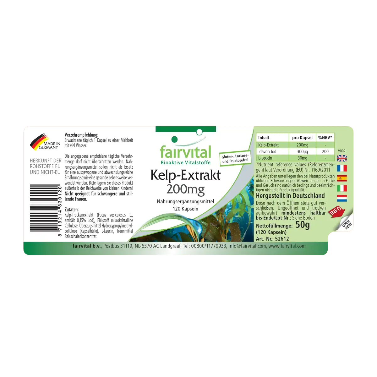 Extracto de Kelp 200mg - 120 cápsulas Extracto de Kelp 200mg - 120 cápsulas