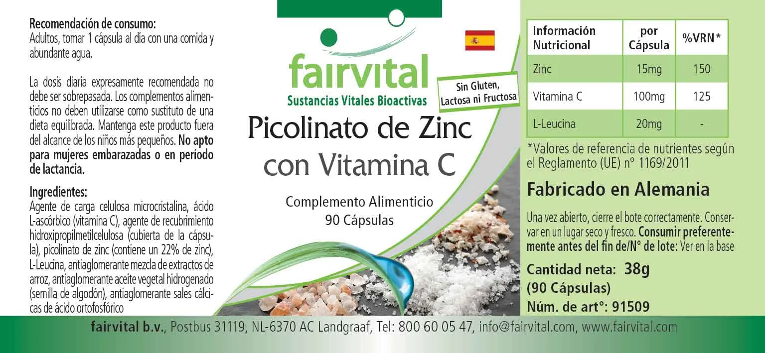 Zinc picolinate with vitamin C – 90 capsules
