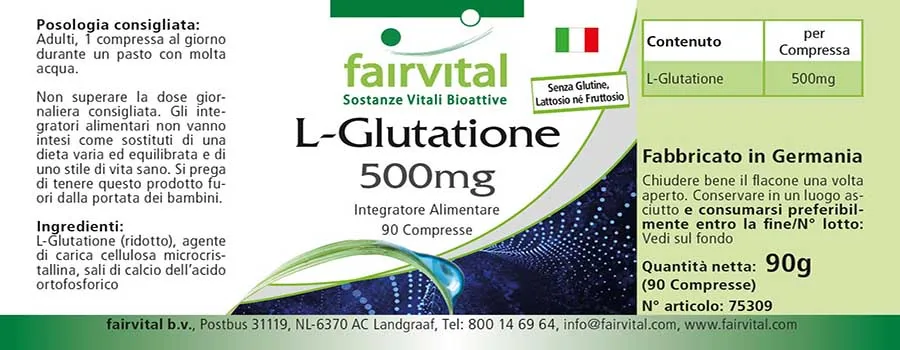 L-Glutathione 500mg – 90 Tablets L-Glutathione 500mg – 90 Tablets
