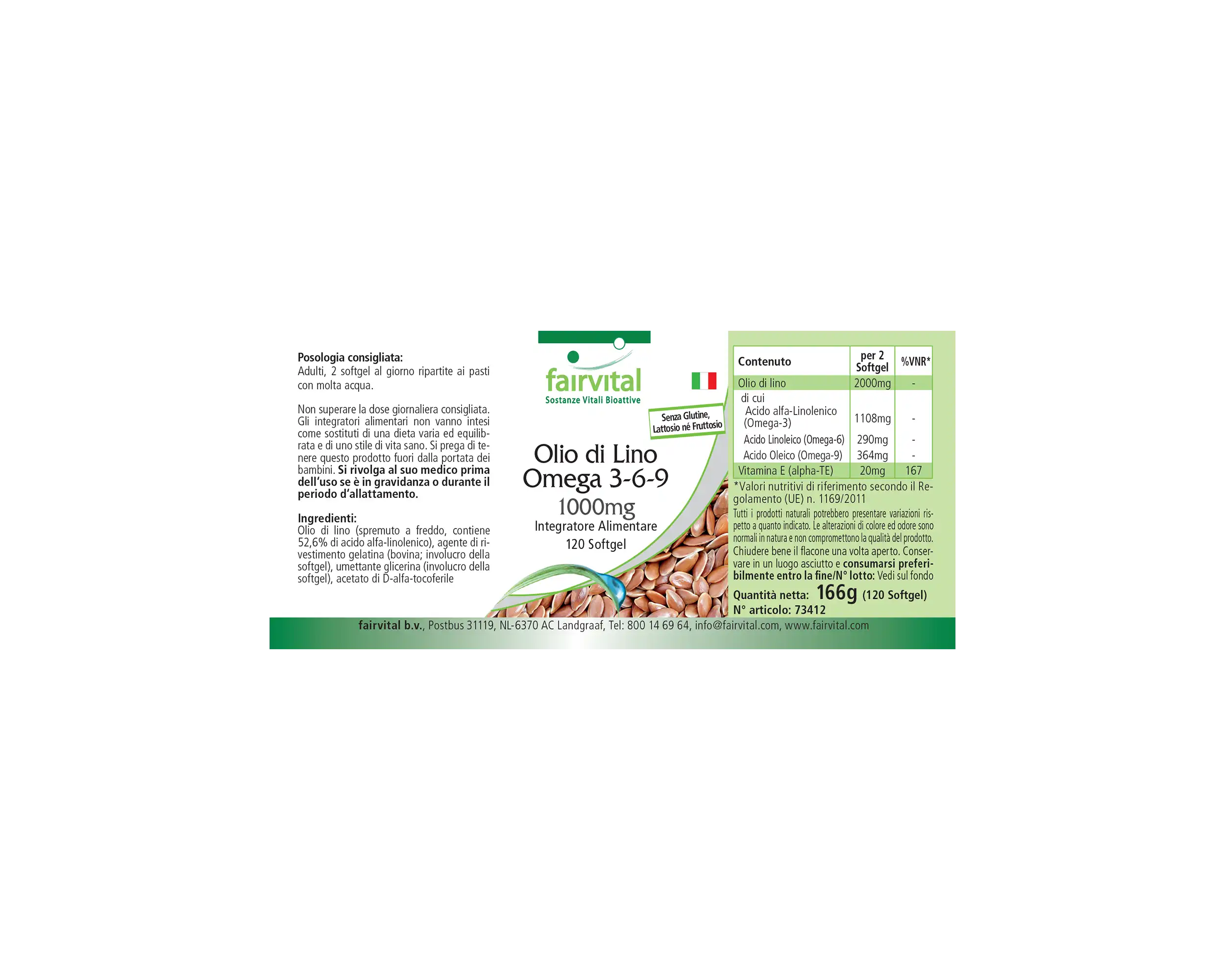 Huile de lin - riche en omégas 3, 6 et 9 - 120 softgels