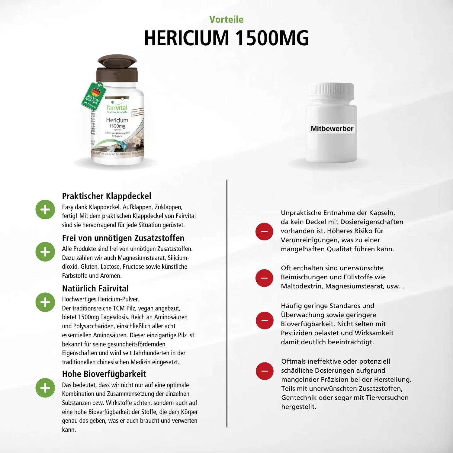 Hericium 1500mg - 90 capsule | Fairvital