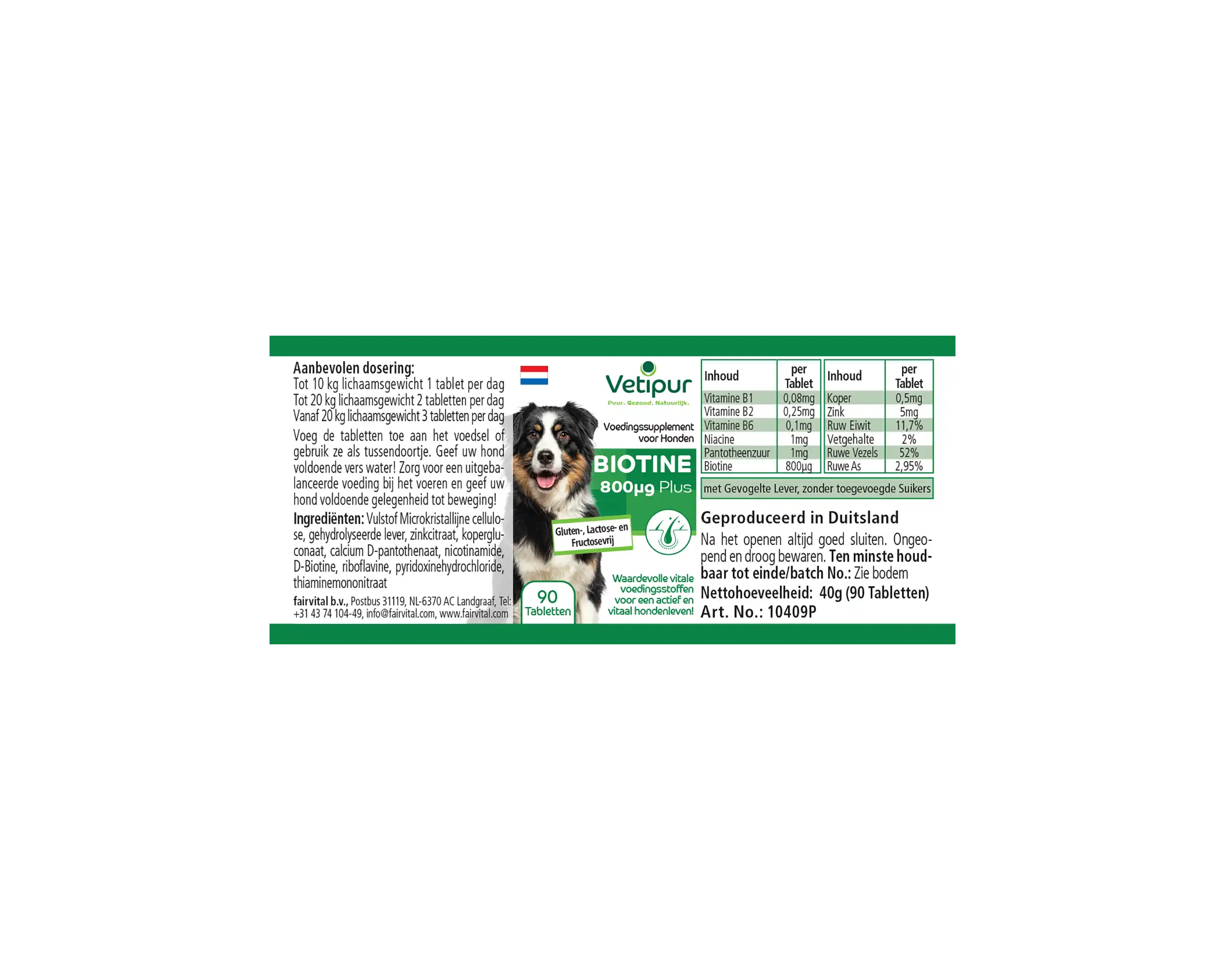 Biotin 800µg with vital substances - 90 tablets for dogs | Vetipur