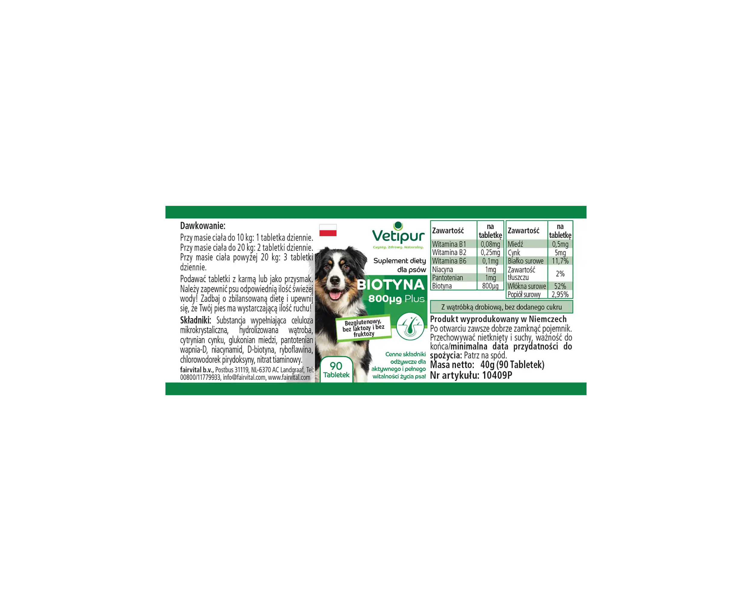 Biotin 800µg with vital substances - 90 tablets for dogs | Vetipur