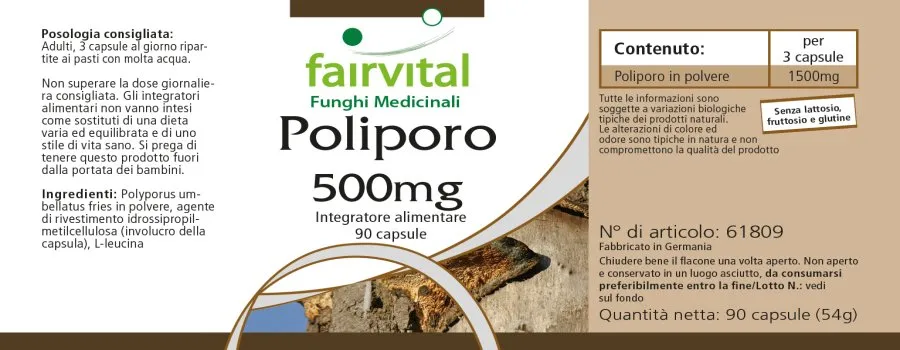 Polyporus 500mg - le champignon pur - 90 gélules