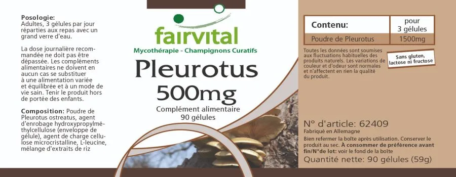 Pleurotus 500mg - 90 capsules