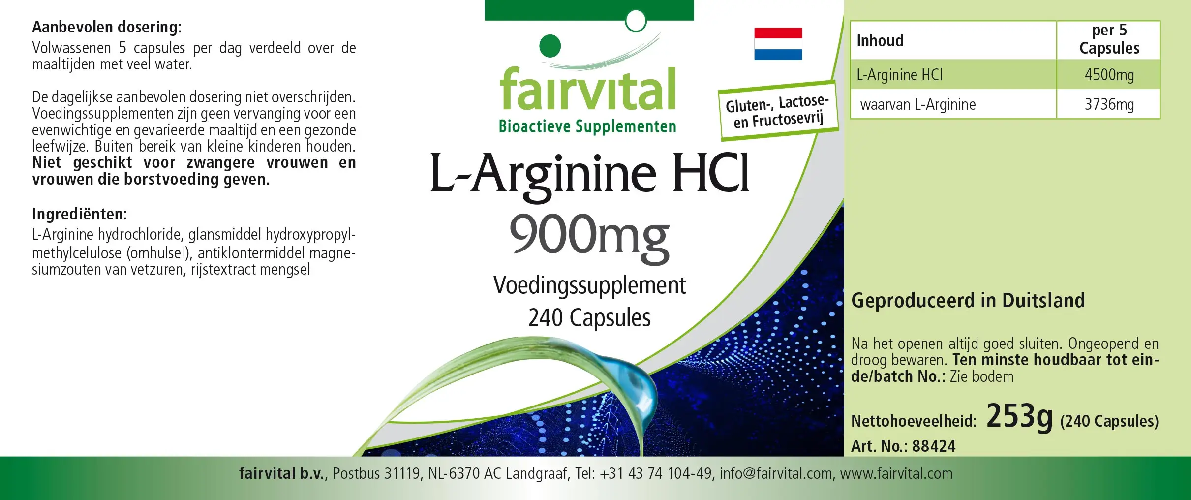 L-Arginine 900mg - 240 gélules