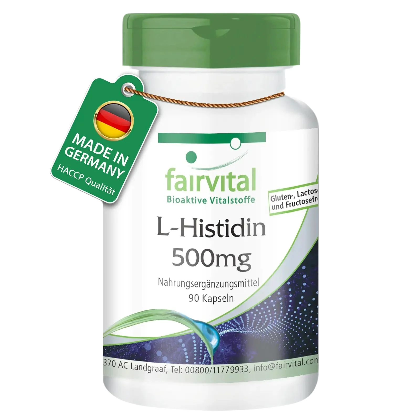 L-Histidine 500mg - 90 Capsules