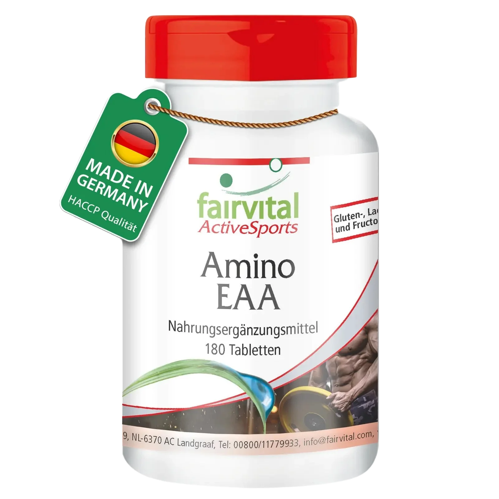 Amino EAA - 180 Tabletten - Mehr als 7500mg essenzielle Aminosäuren - Hochdosiert und Vegan | Fairvital Amino EAA - 180 Tabletten - Mehr als 7500mg essenzielle Aminosäuren - Hochdosiert und Vegan | Fairvital