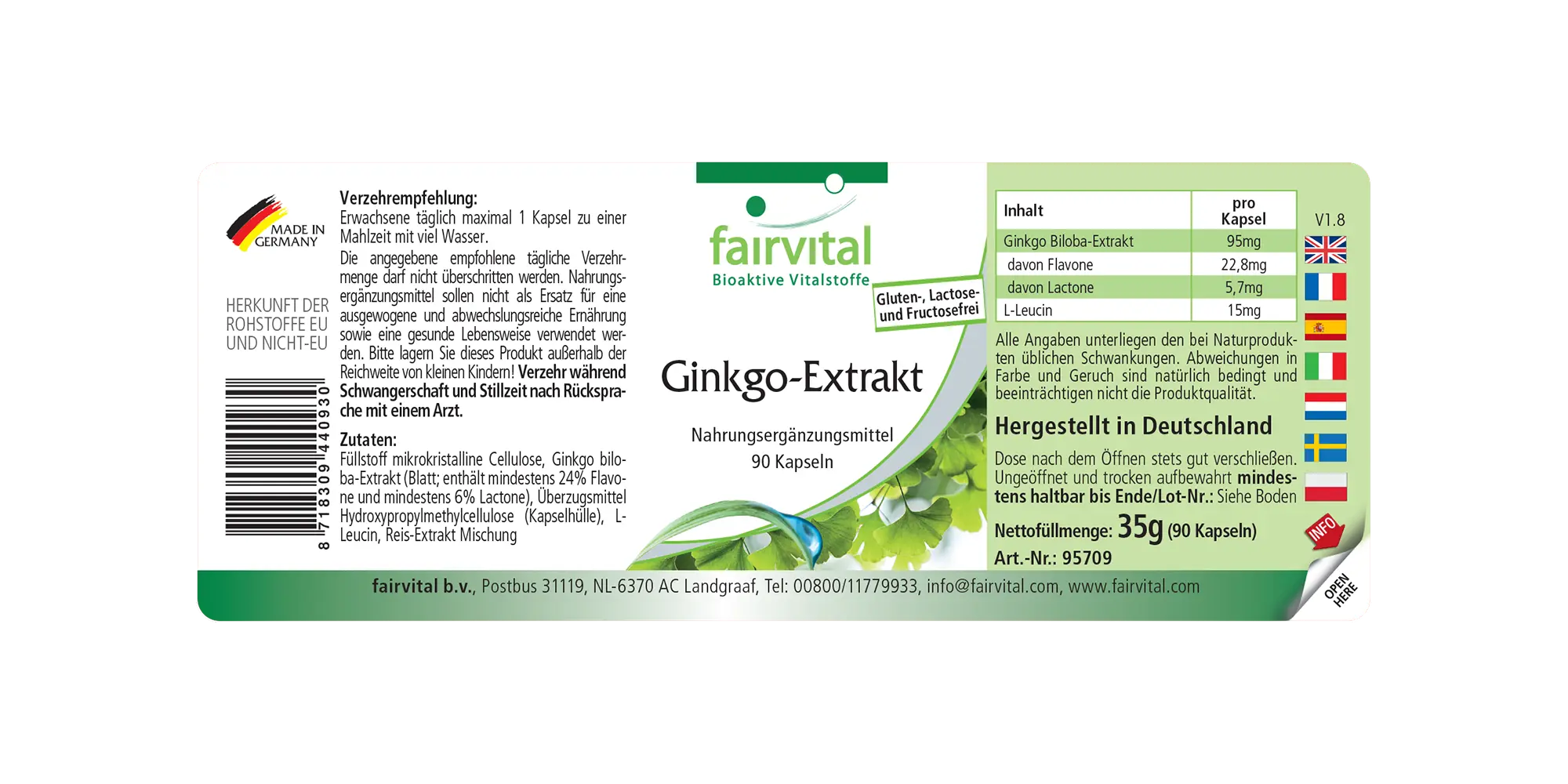 Ginkgo-extract 100mg - 90 capsules Ginkgo-extract 100mg - 90 capsules