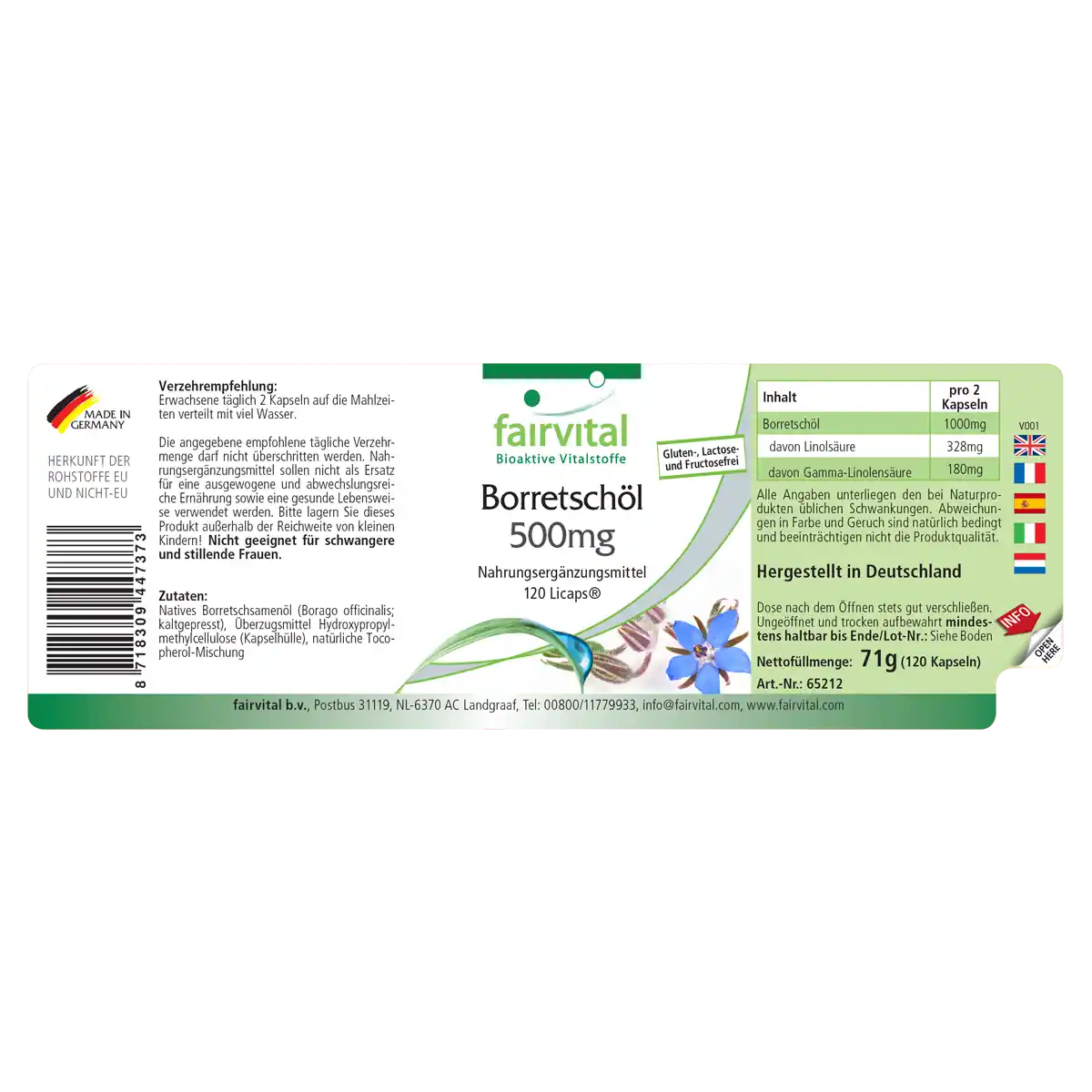 Borageolie 500mg - 120 LiCaps® Borageolie 500mg - 120 LiCaps®