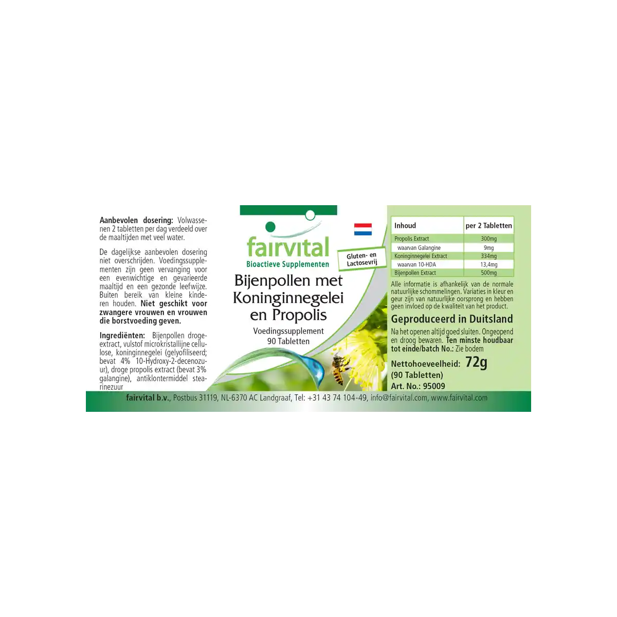 Bijenpollen met koninginnengelei en propolis - 90 tabletten Bijenpollen met koninginnengelei en propolis - 90 tabletten