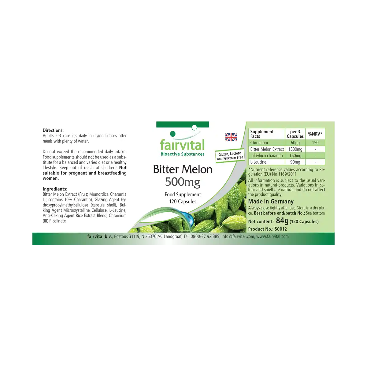 Bitter melon extract 500mg with chromium - 120 capsules