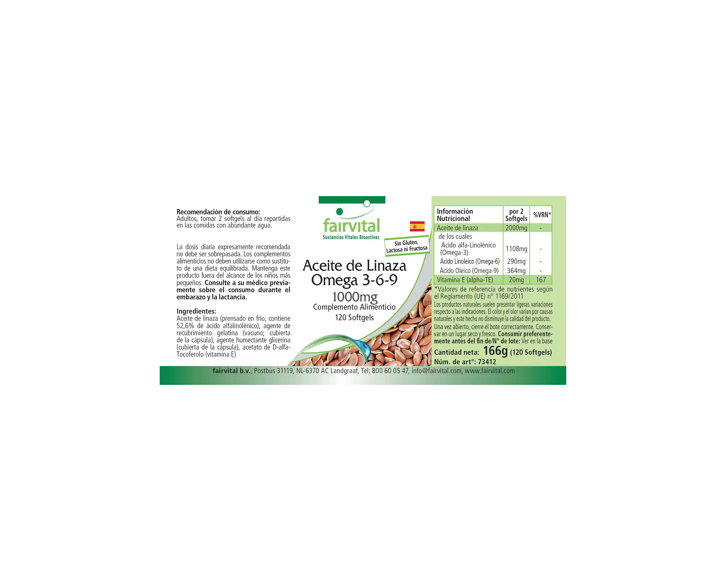 Huile de lin - riche en omégas 3, 6 et 9 - 120 softgels