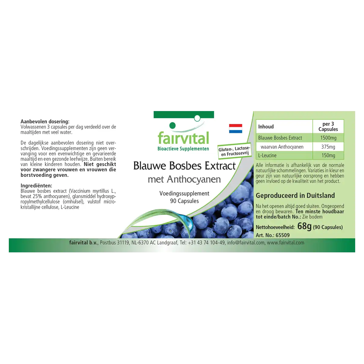 Blauwe bosbes extract met anthocyanen - 90 capsules